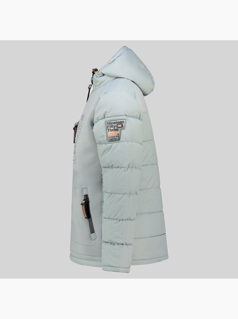 Casaco acolchoado com capuz beachwood – geographical norway Cinza claro - Kiabi