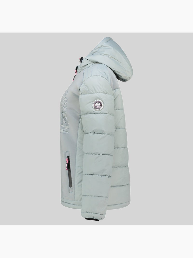 Casaco acolchoado com capuz beachwood – geographical norway Cinza claro - Kiabi