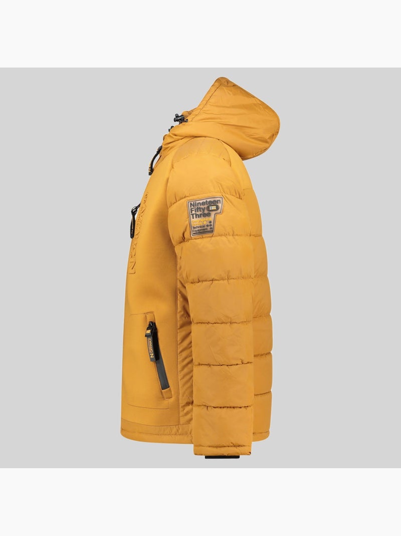 Casaco acolchoado com capuz beachwood – geographical norway Mostarda - Kiabi