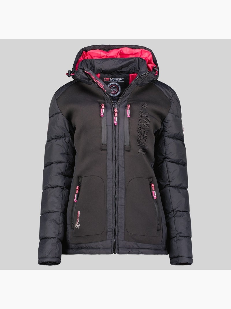 Casaco acolchoado com capuz beachwood – geographical norway Preto - Kiabi