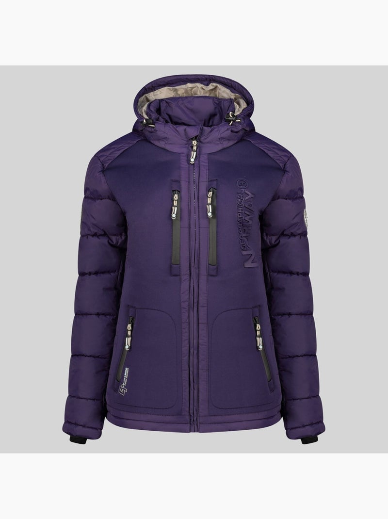 Casaco acolchoado com capuz beachwood – geographical norway Roxo - Kiabi