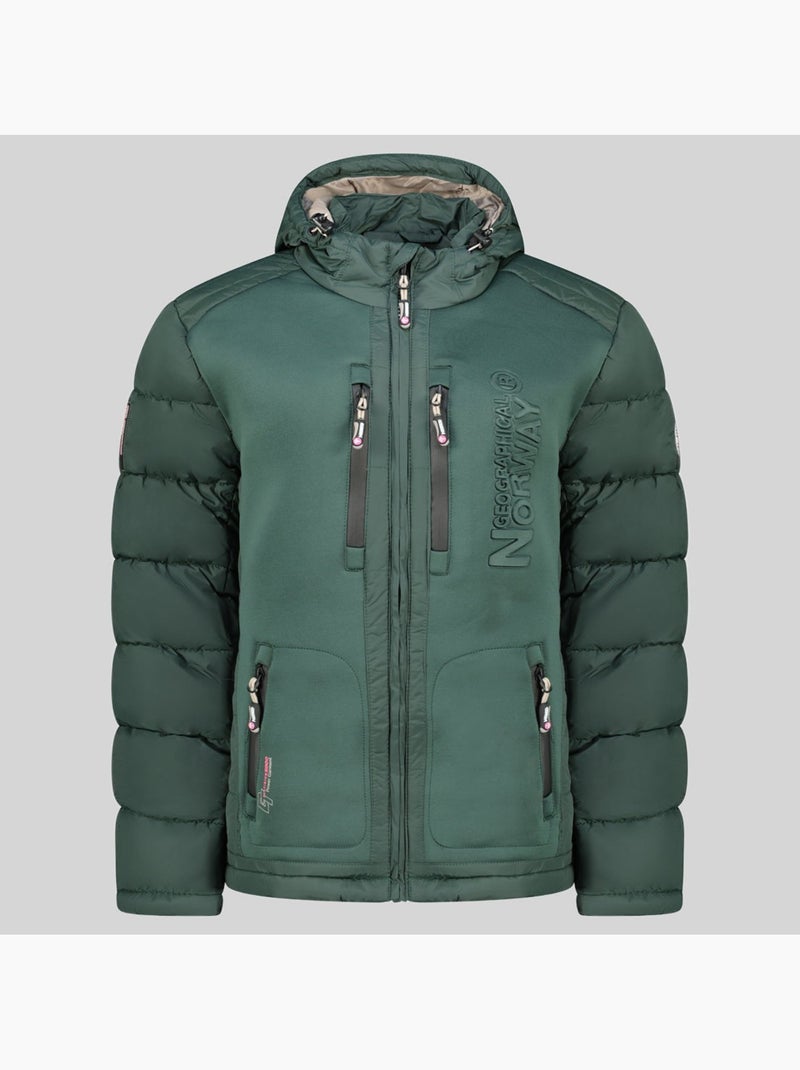Casaco acolchoado com capuz beachwood – geographical norway Verde escuro - Kiabi