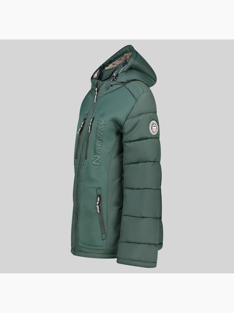 Casaco acolchoado com capuz beachwood – geographical norway Verde escuro - Kiabi