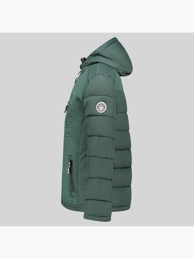 Casaco acolchoado com capuz beachwood – geographical norway Verde escuro - Kiabi