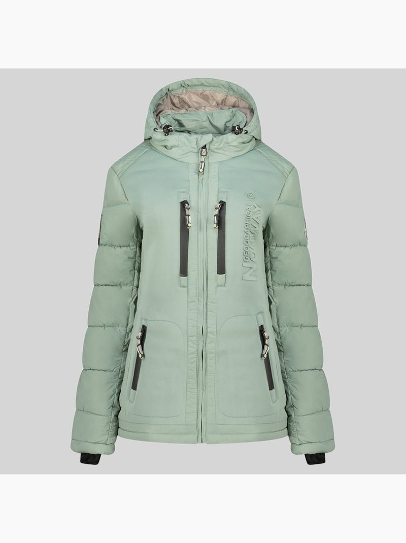Casaco acolchoado com capuz beachwood – geographical norway Verde pastel - Kiabi