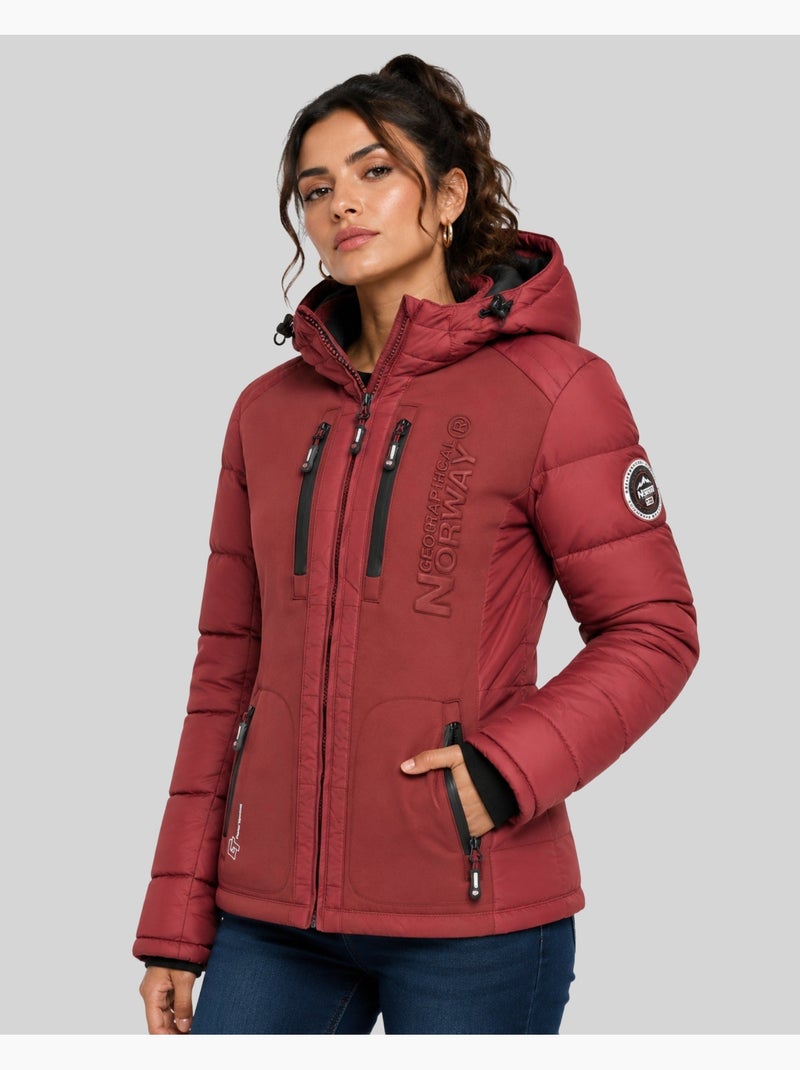 Casaco acolchoado com capuz beachwood – geographical norway Vermelho - Kiabi