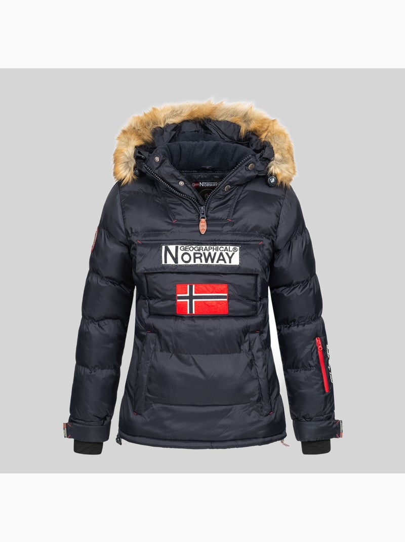 Casaco acolchoado com capuz belancolie – geographical norway Azul-marinho - Kiabi