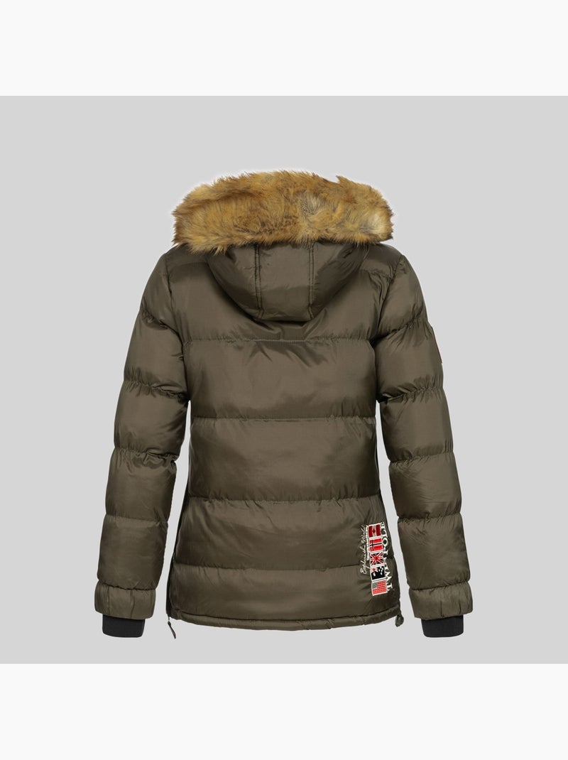 Casaco acolchoado com capuz belancolie – geographical norway Cáqui - Kiabi