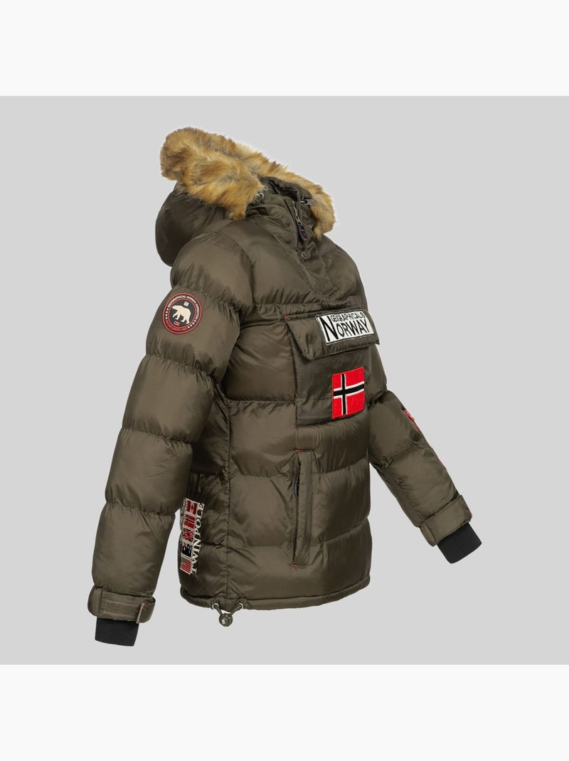 Casaco acolchoado com capuz belancolie – geographical norway Cáqui - Kiabi