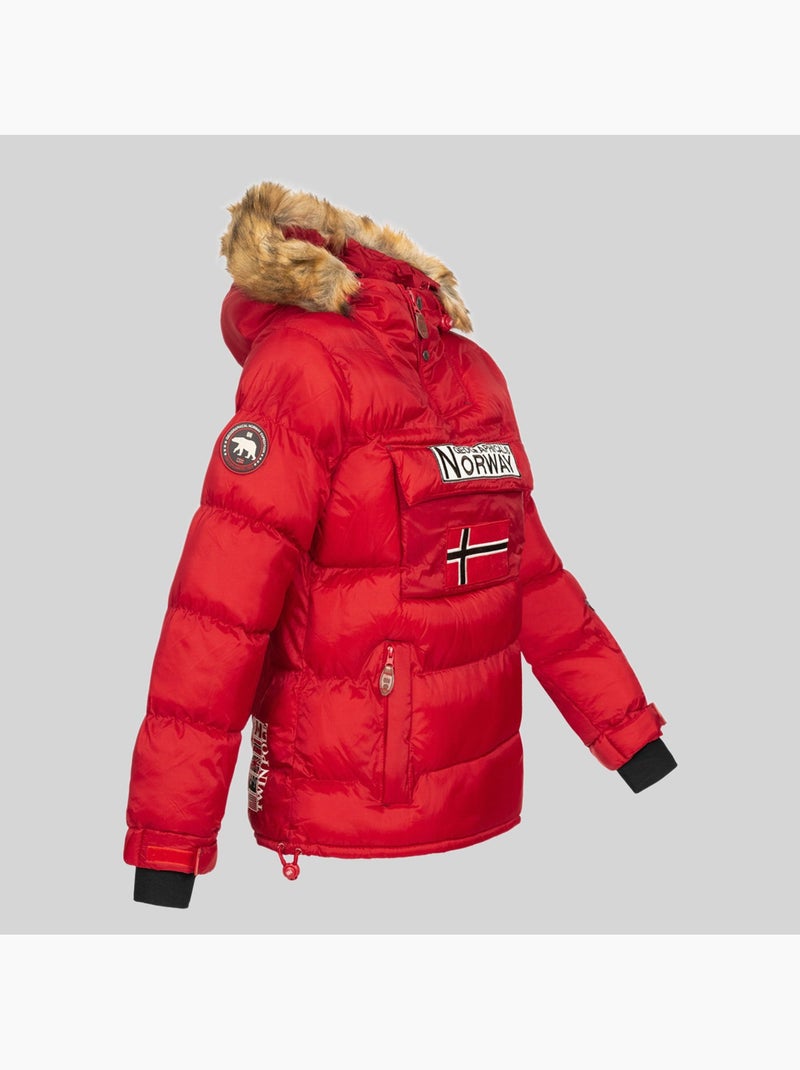 Casaco acolchoado com capuz belancolie – geographical norway Vermelho - Kiabi