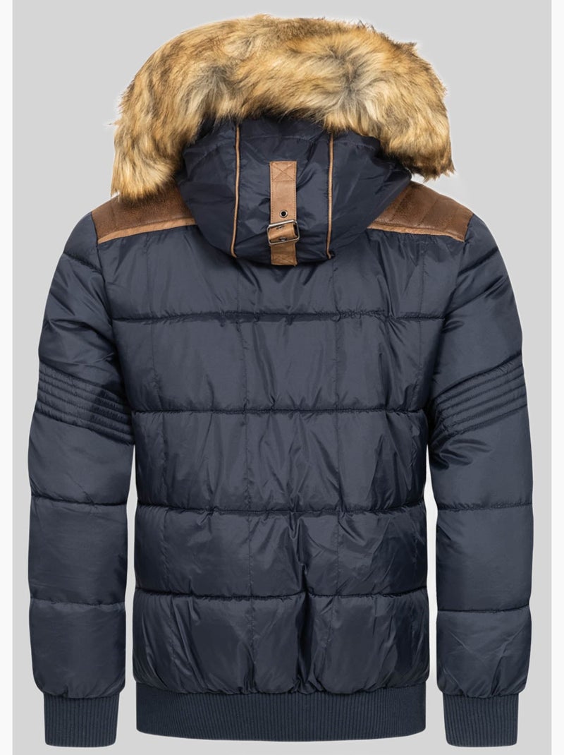 Casaco acolchoado com capuz belphegore – geographical norway Azul-marinho - Kiabi