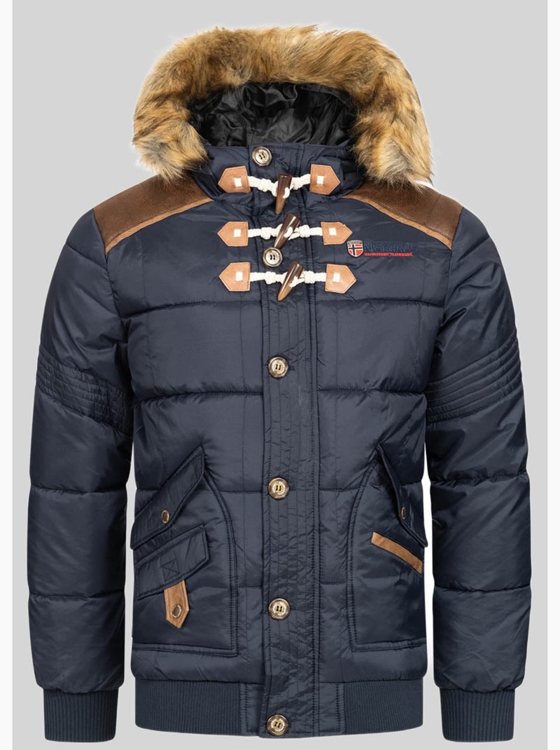 Casaco acolchoado com capuz belphegore – geographical norway Azul-marinho - Kiabi