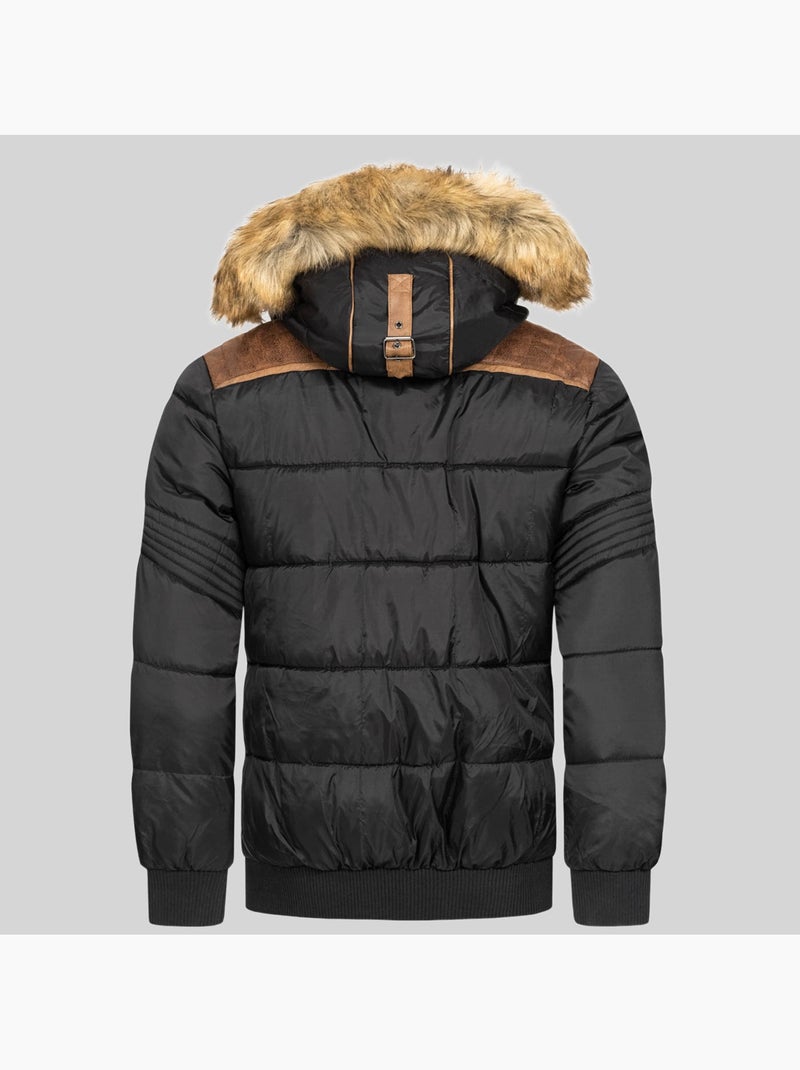 Casaco acolchoado com capuz belphegore – geographical norway Preto - Kiabi