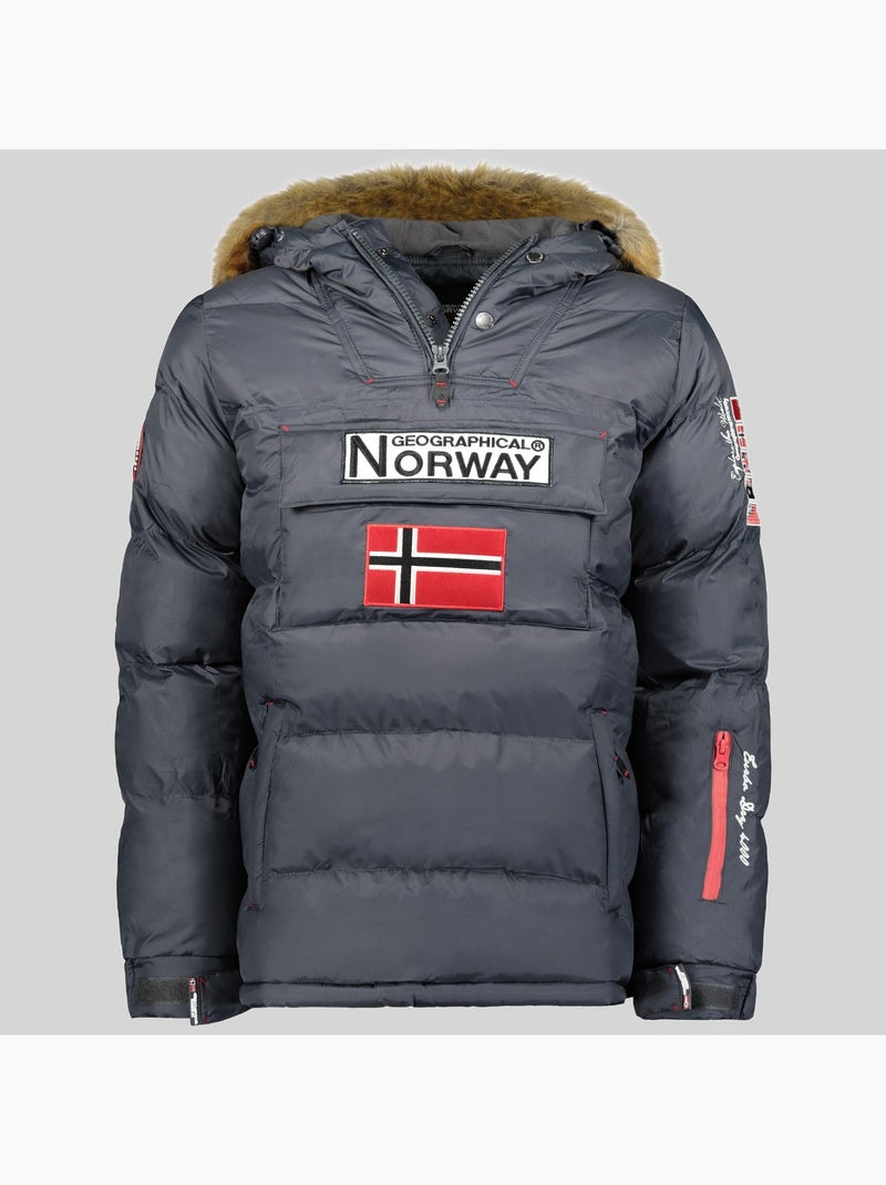 Casaco acolchoado com capuz bilboquet – geographical norway Cinza escuro - Kiabi