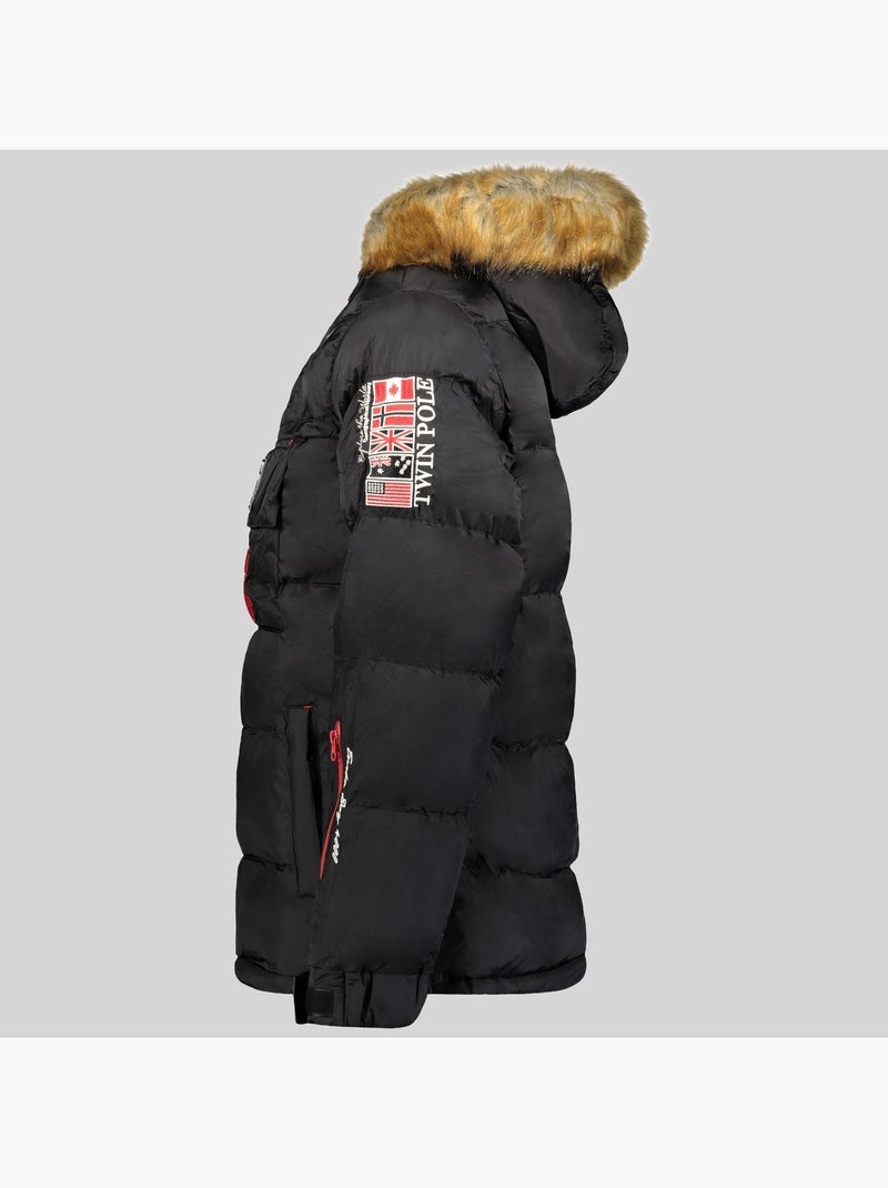 Casaco acolchoado com capuz bilboquet – geographical norway Cinza escuro - Kiabi