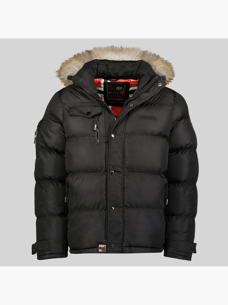 Casaco acolchoado com capuz bonap – geographical norway Preto - Kiabi