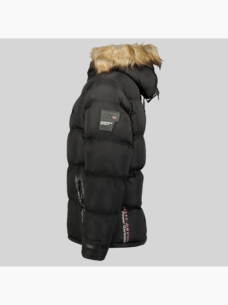 Casaco acolchoado com capuz bonap – geographical norway Preto - Kiabi