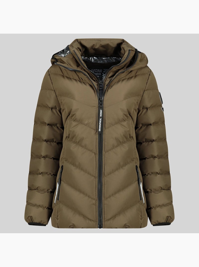 Casaco acolchoado com capuz brace – geographical norway Cáqui - Kiabi