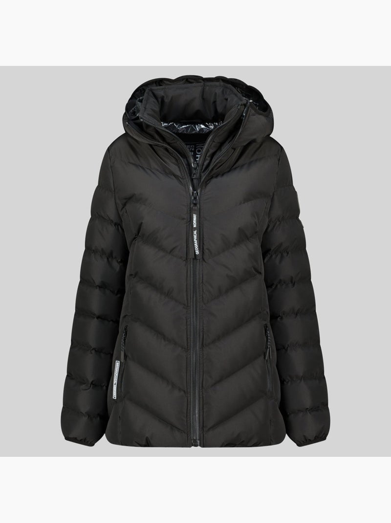 Casaco acolchoado com capuz brace – geographical norway Preto - Kiabi