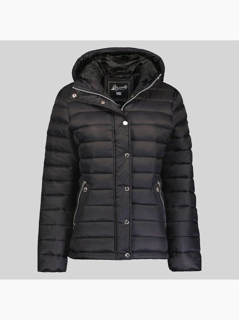 Casaco acolchoado com capuz bubulle – geographical norway Preto - Kiabi