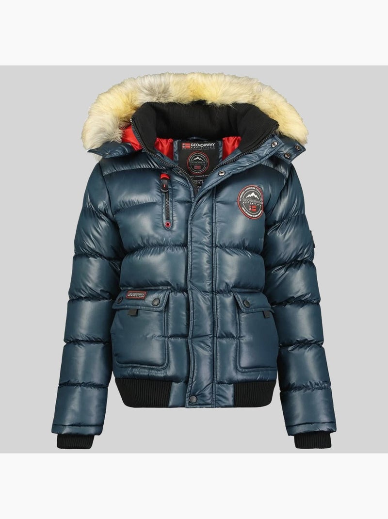 Casaco acolchoado com capuz bugs – geographical norway Azul-marinho - Kiabi