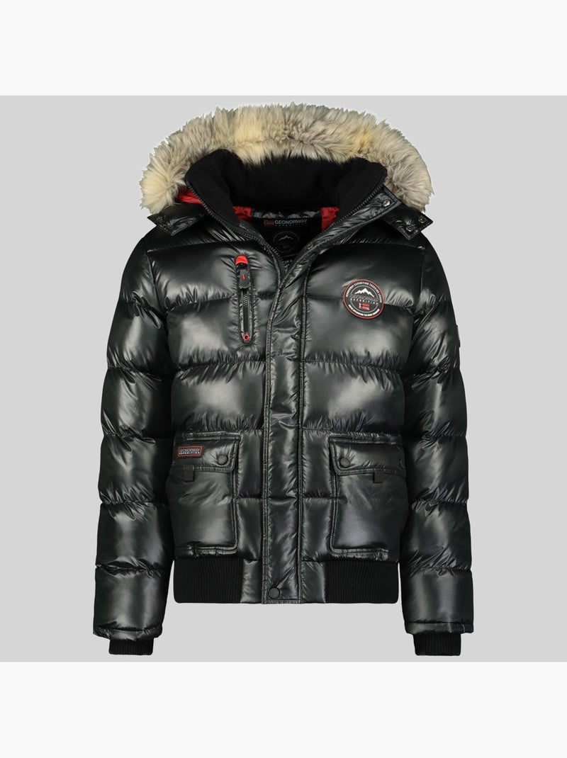 Casaco acolchoado com capuz bugs – geographical norway Preto - Kiabi