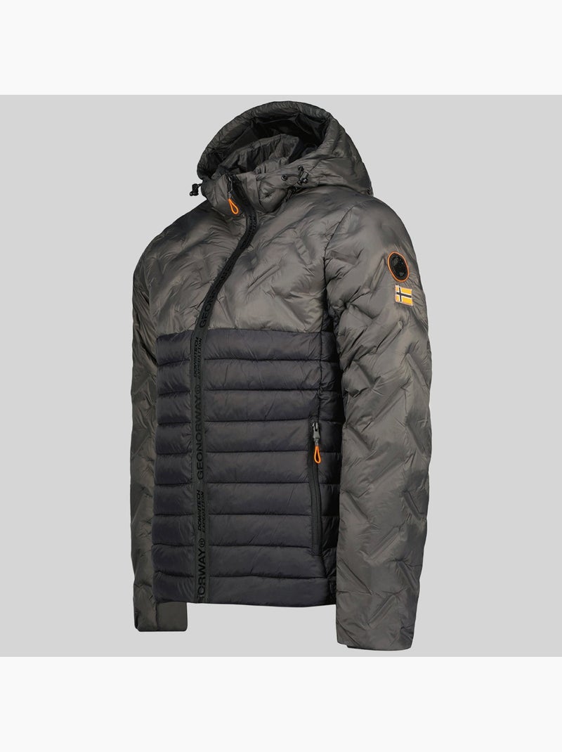 Casaco acolchoado com capuz burator – geographical norway Cinza escuro - Kiabi