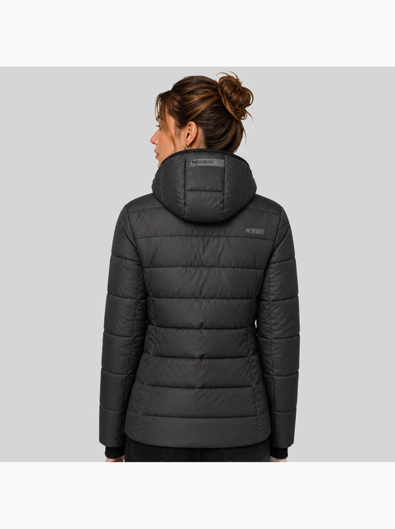 Casaco acolchoado com capuz camelia – geographical norway Preto - Kiabi