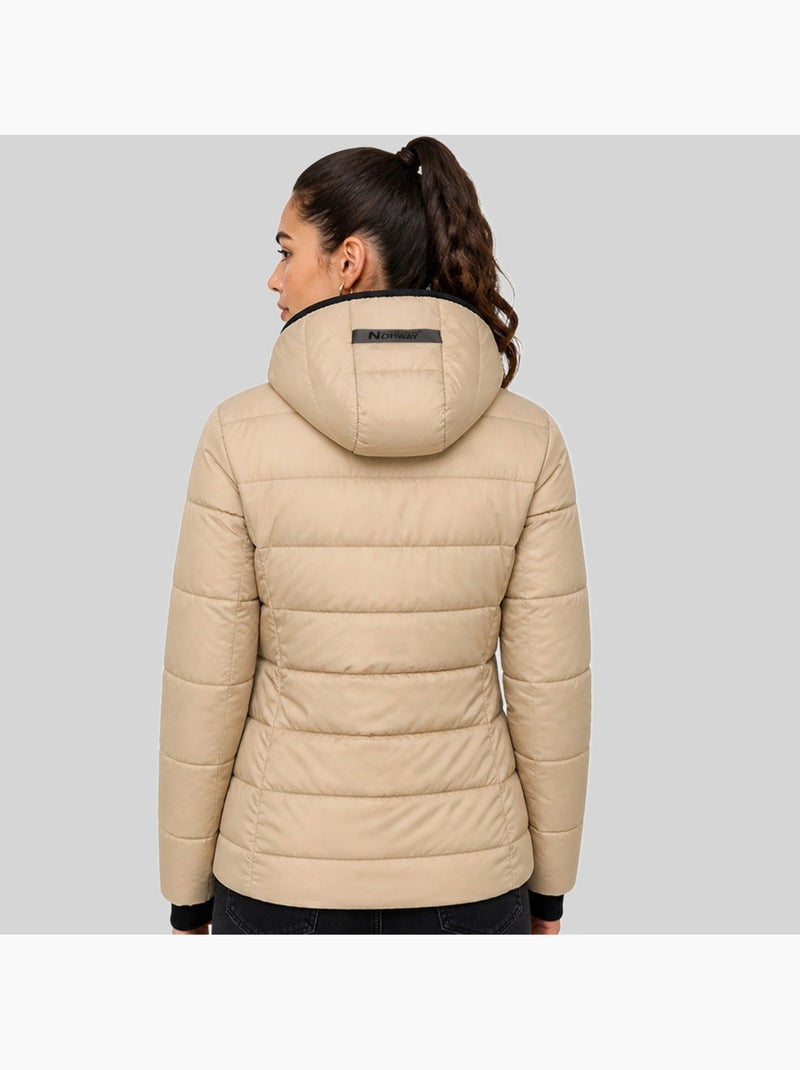Casaco acolchoado com capuz camelia – geographical norway Toupe - Kiabi