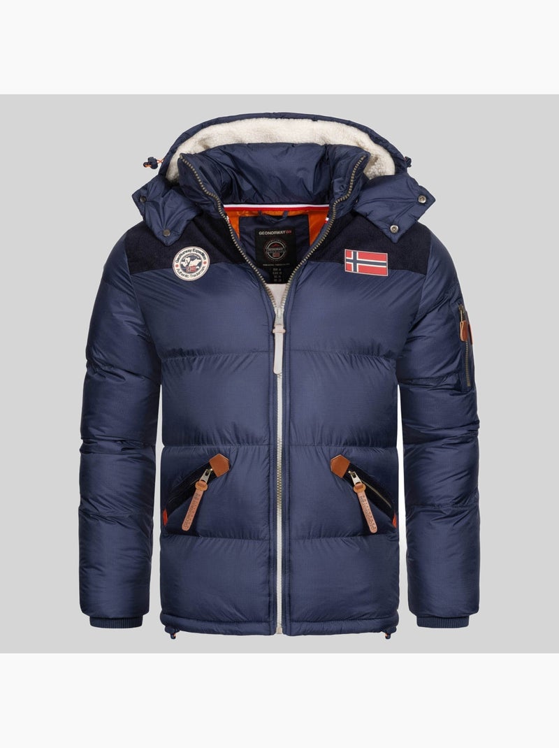 Casaco acolchoado com capuz celian – geographical norway Azul-marinho - Kiabi