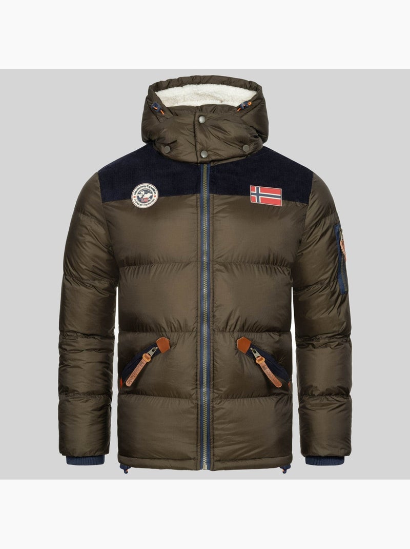 Casaco acolchoado com capuz celian – geographical norway Cáqui - Kiabi