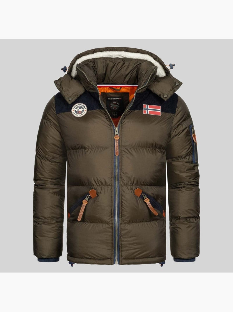 Casaco acolchoado com capuz celian – geographical norway Cáqui - Kiabi