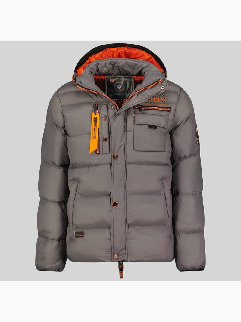 Casaco acolchoado com capuz citernier – geographical norway Cinza claro - Kiabi