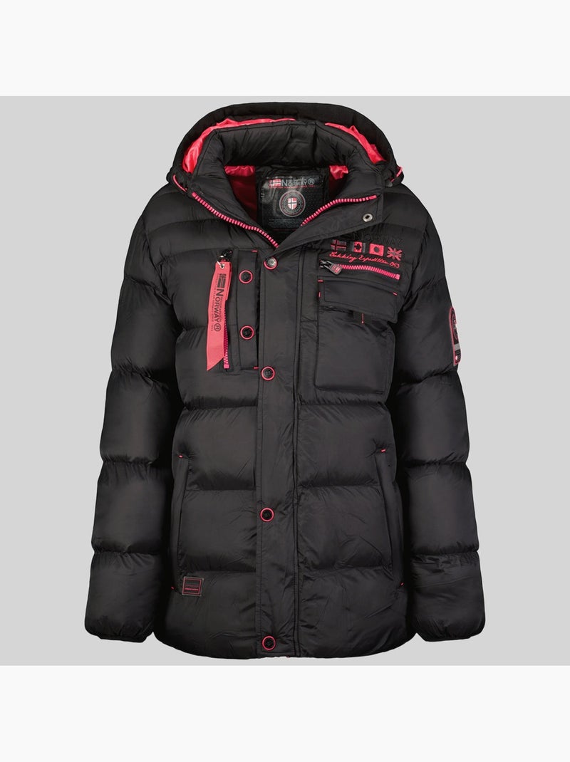 Casaco acolchoado com capuz citernier – geographical norway Preto - Kiabi