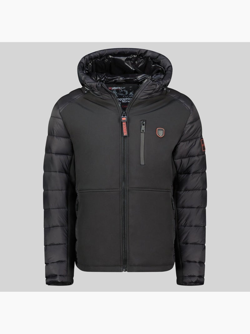 Casaco acolchoado com capuz cortez – geographical norway Preto - Kiabi