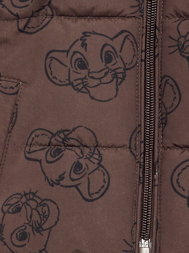 Casaco acolchoado com capuz 'Disney' 'O Rei Leão' Castanho - Kiabi