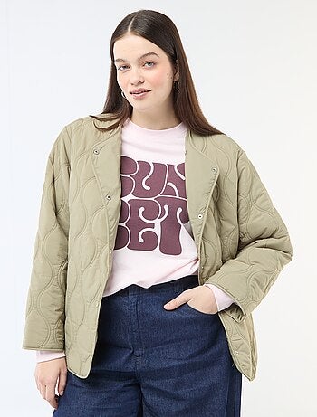 Casaco almofadado com capuz e plastrão interior em moletom removível