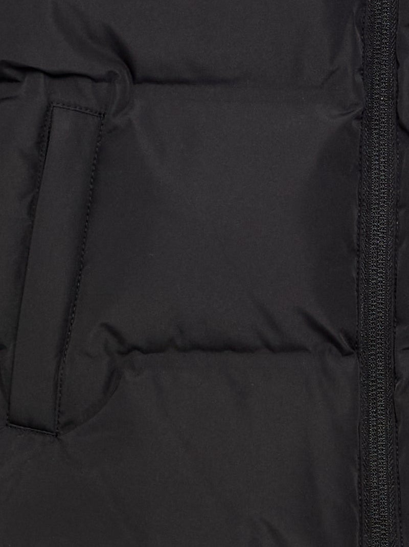 Casaco acolchoado com capuz Preto - Kiabi