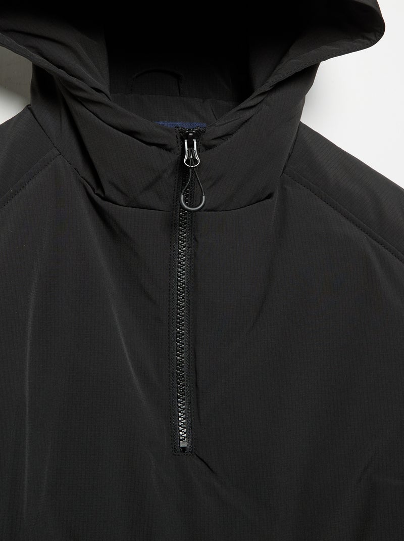 Casaco acolchoado com capuz Preto - Kiabi