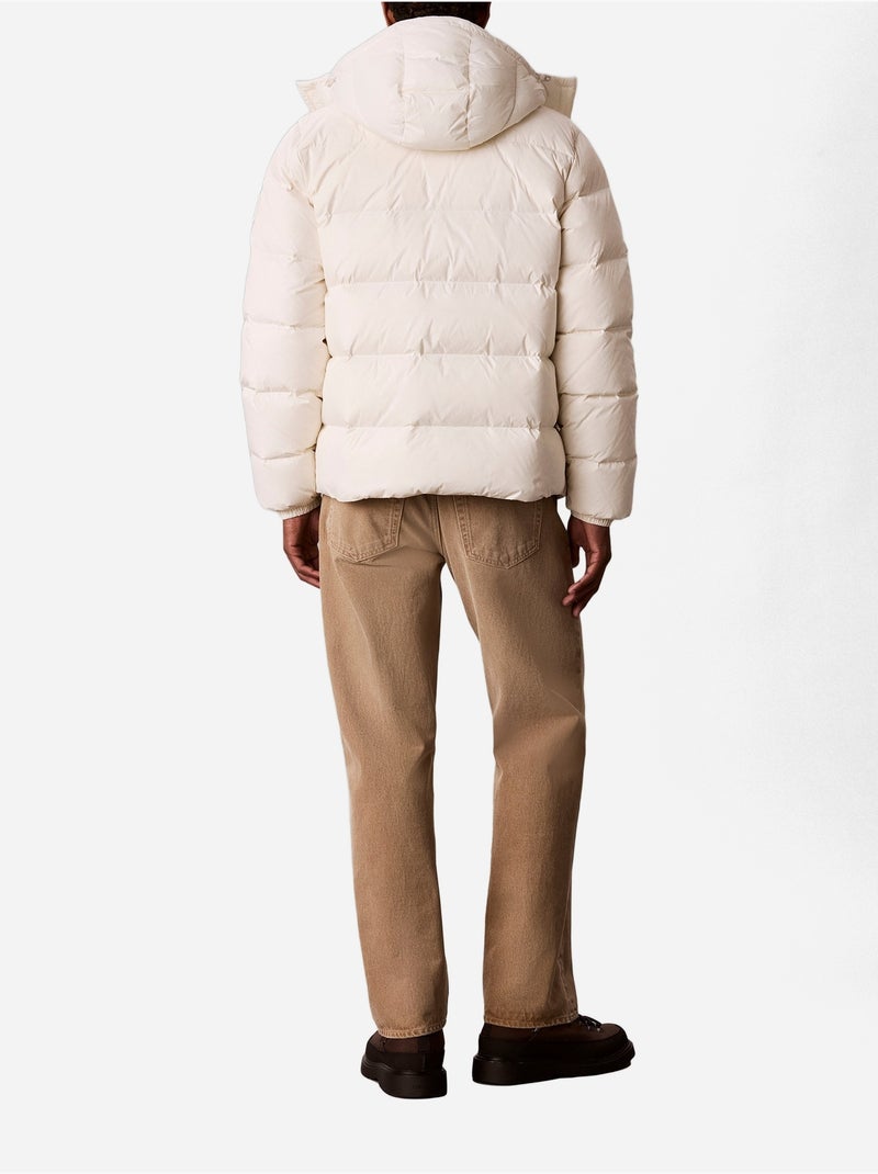 Casaco acolchoado com capuz removível - calvin klein Branco sujo - Kiabi
