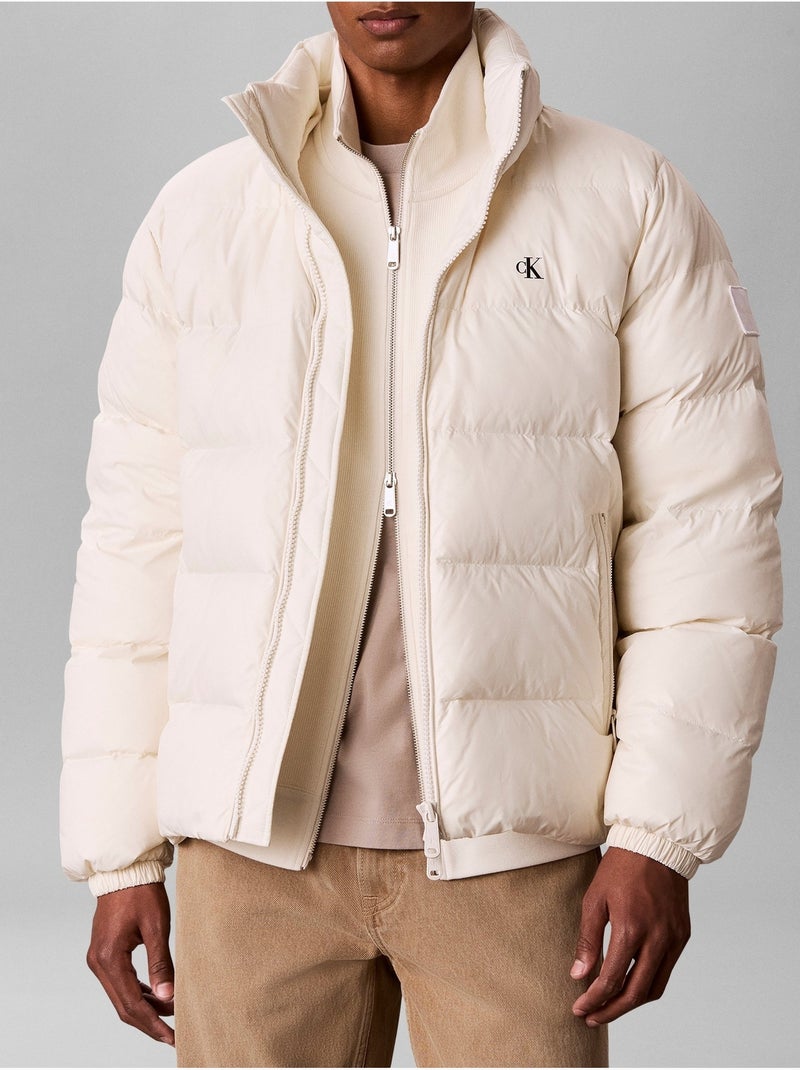 Casaco acolchoado com capuz removível - calvin klein Branco sujo - Kiabi