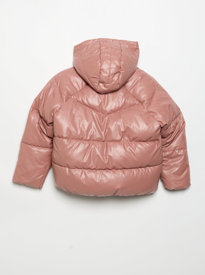 Casaco acolchoado com capuz Rosa - Kiabi