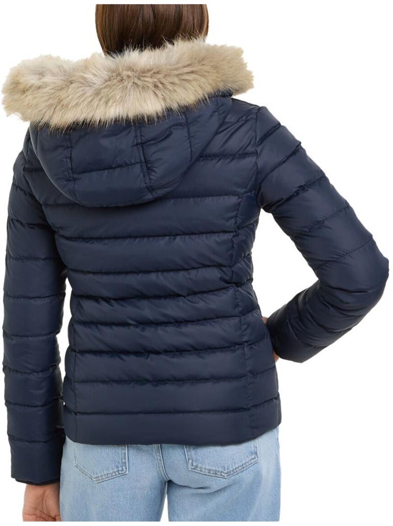 Casaco Acolchoado com Capuz Tommy Hilfiger Básico para Mulher Azul-marinho - Kiabi