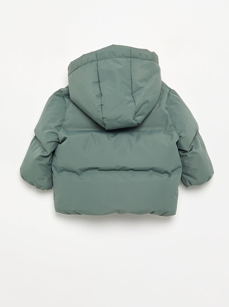 Casaco acolchoado com capuz Verde - Kiabi