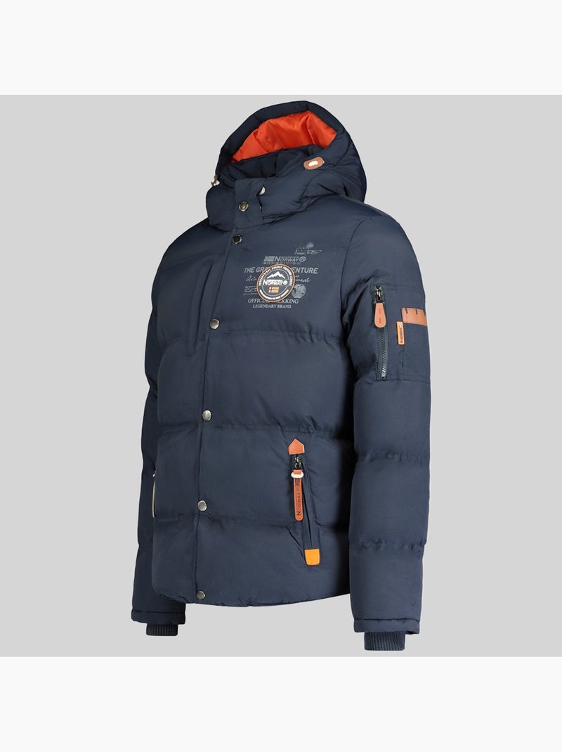 Casaco acolchoado com capuz verveine – geographical norway Azul-marinho - Kiabi