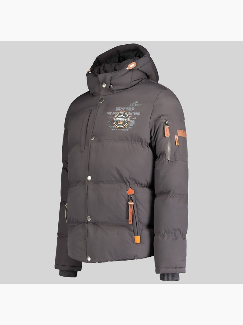 Casaco acolchoado com capuz verveine – geographical norway Cinza escuro - Kiabi