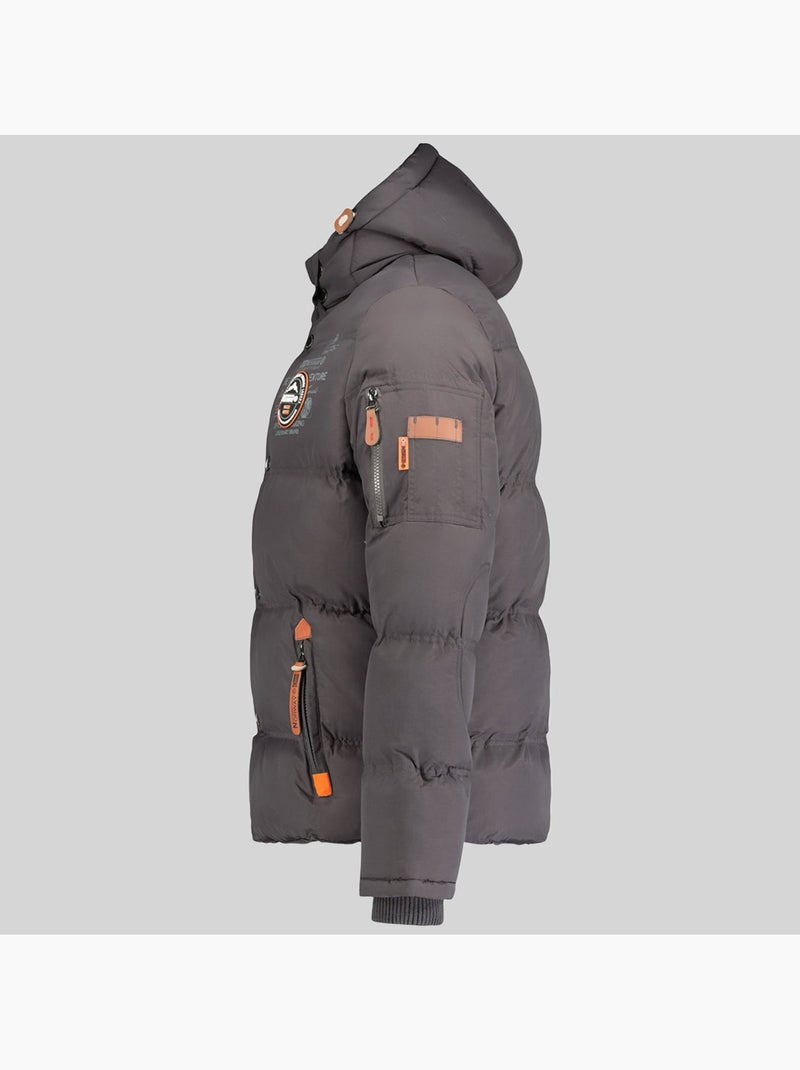 Casaco acolchoado com capuz verveine – geographical norway Cinza escuro - Kiabi