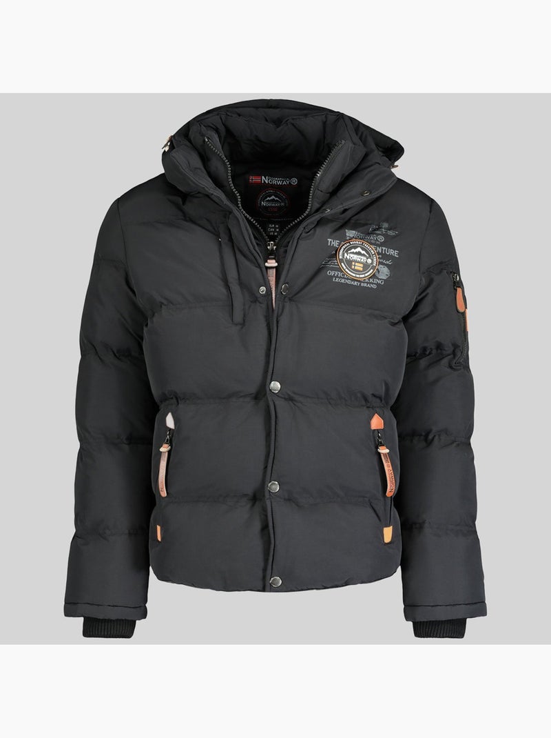 Casaco acolchoado com capuz verveine – geographical norway Preto - Kiabi