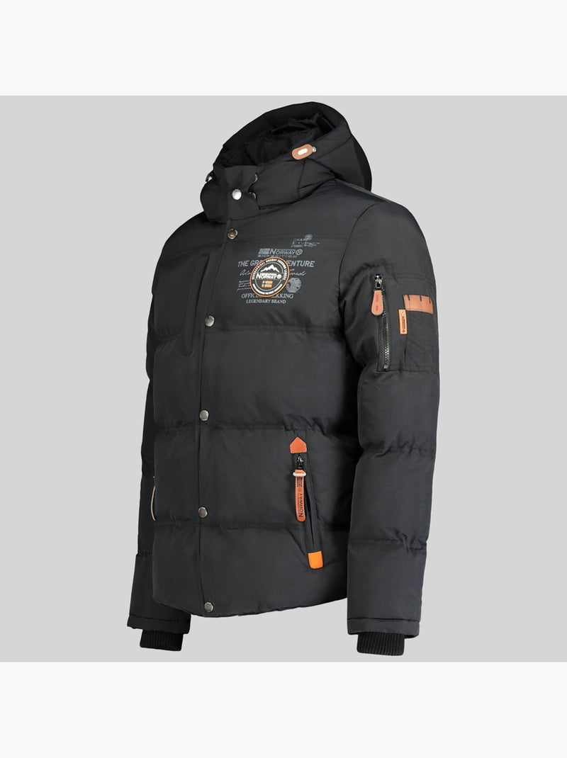 Casaco acolchoado com capuz verveine – geographical norway Preto - Kiabi