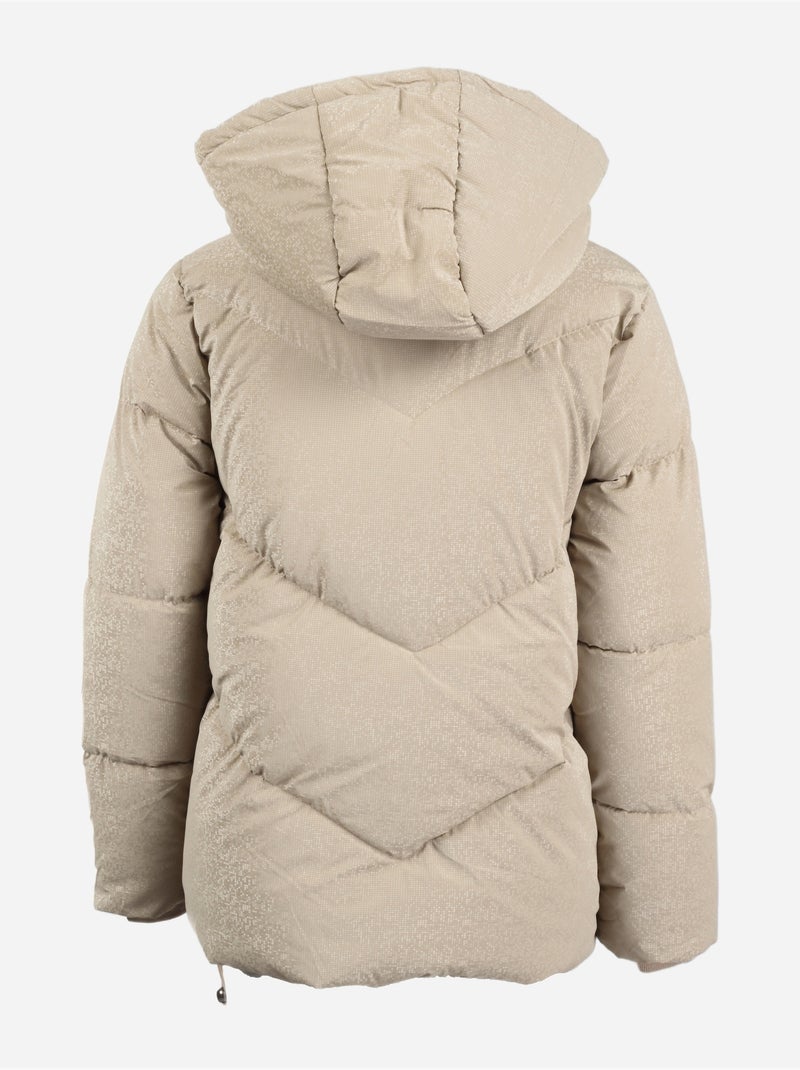 Casaco acolchoado com efeito pixelizado - boom kids Creme - Kiabi